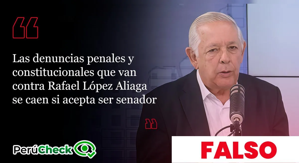 Es falso que las denuncias contra Rafael López Aliaga “se caigan” ni bien asuma como senador, como indicó Javier Cipriani, diputado electo de Renovación Popular