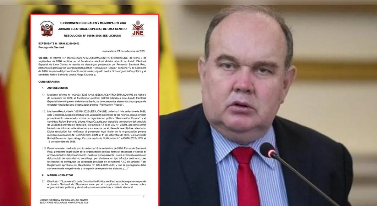 JEE Lima Centro archiva proceso contra Rafael López Aliaga por propaganda engañosa