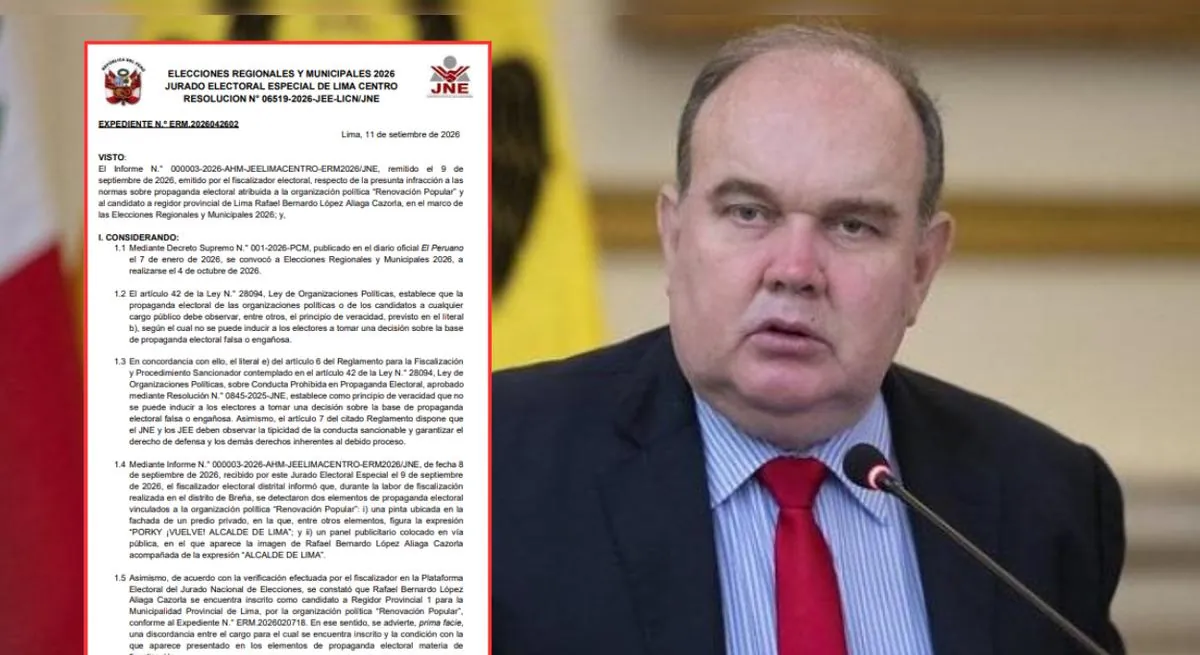JEE Lima Centro abre proceso sancionador a López Aliaga por mostrarse como candidato a alcalde