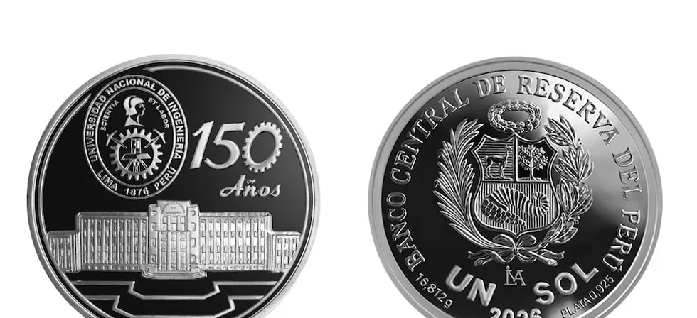 BCR pone en circulación moneda de plata conmemorativa del Sesquicentenario de la Universidad Nacional de Ingeniería