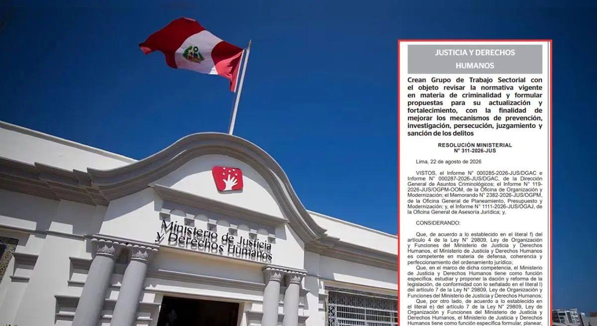 Ministerio de Justicia crea grupo de trabajo temporal para revisar leyes procrimen
