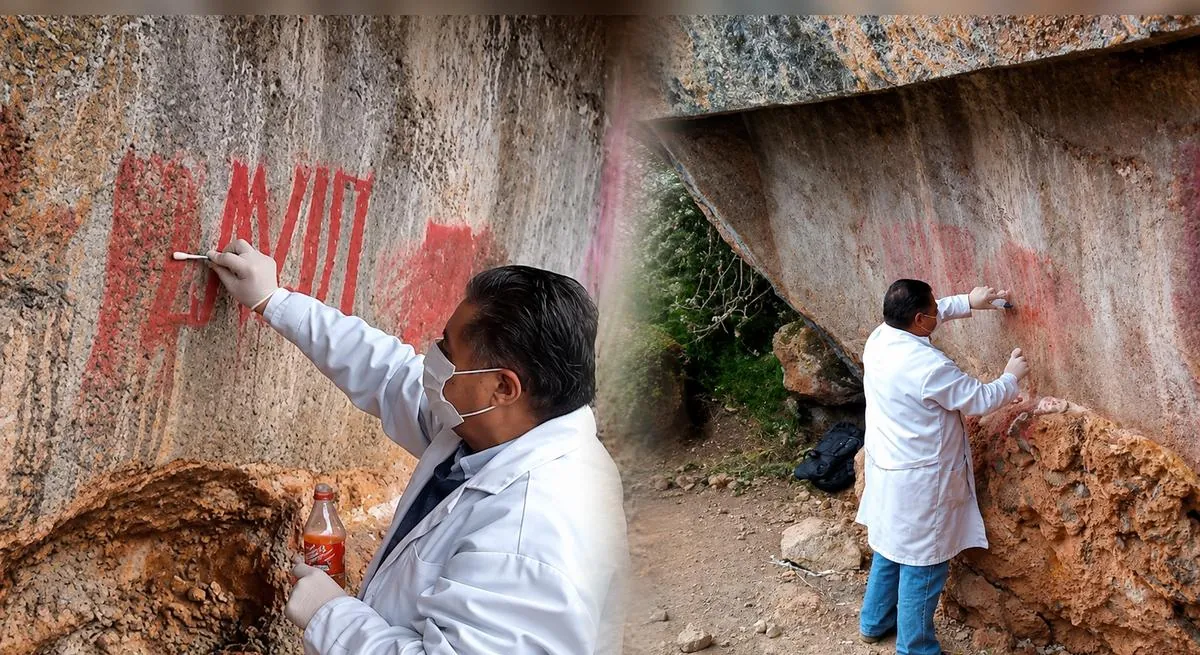 Atentado en Sacsayhuamán: desconocidos dañan con pintura roja y rosada una roca labrada de Lanlacuyoq