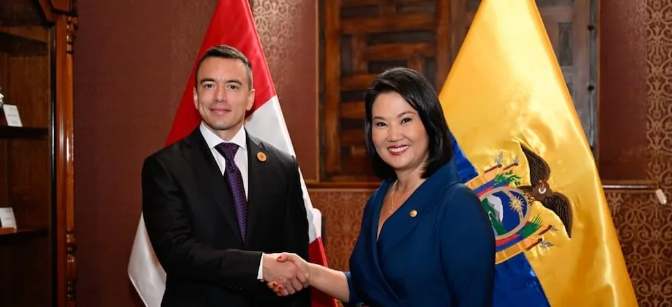 Keiko Fujimori y Daniel Noboa se reúnen este martes en el marco del XVII Gabinete Binacional Perú - Ecuador