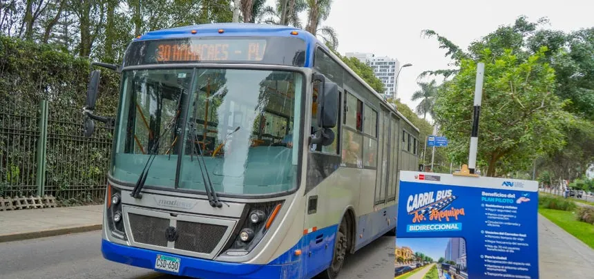Arrancó el plan piloto del carril bidireccional del Corredor Azul en la avenida Arequipa: conoce los paraderos y rutas alternas